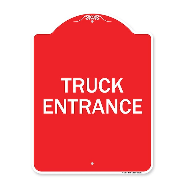 Amistad 18 x 24 in. Designer Series Sign - Traffic Entrance Sign Truck Entrance, Red & White AM2074708 - main
